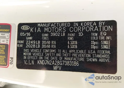 2016 Kia Soul from USA, damaged, VIN KNDJN2A28G7383186